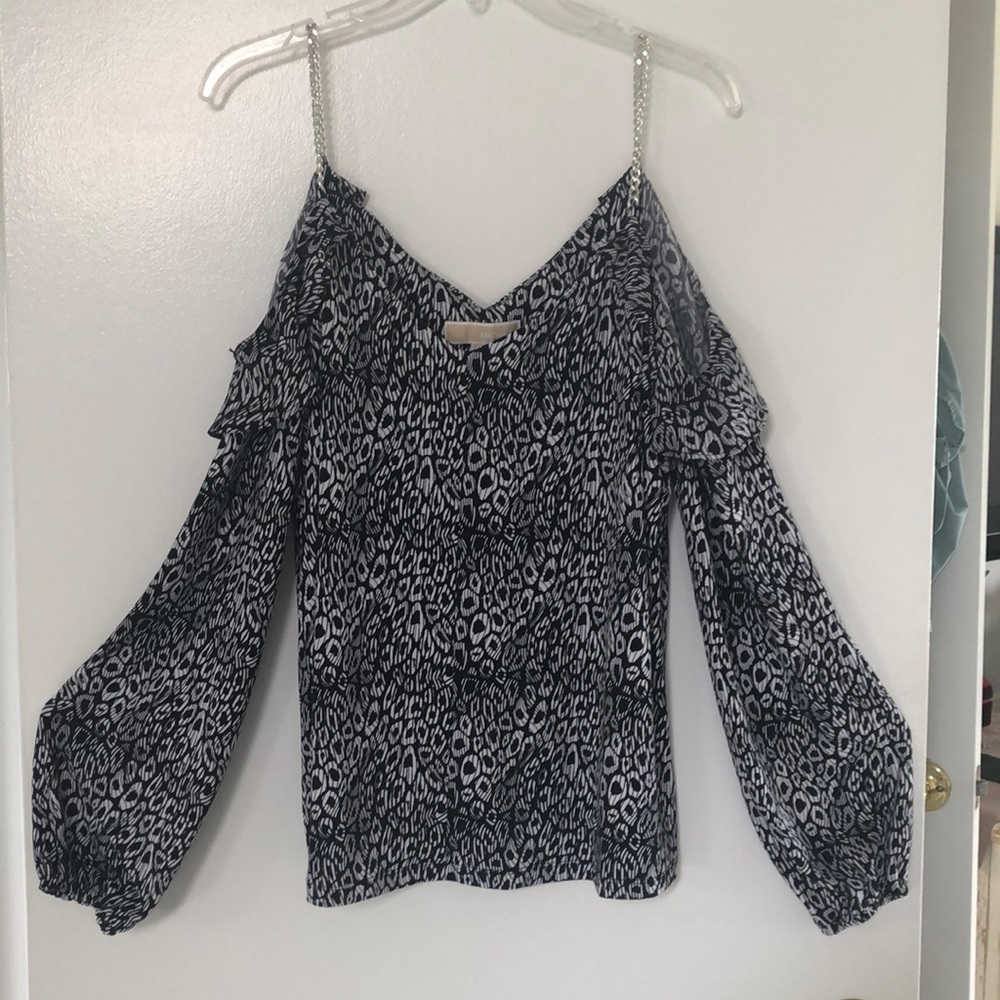 Michael kors off shoulder long sleeve blouse